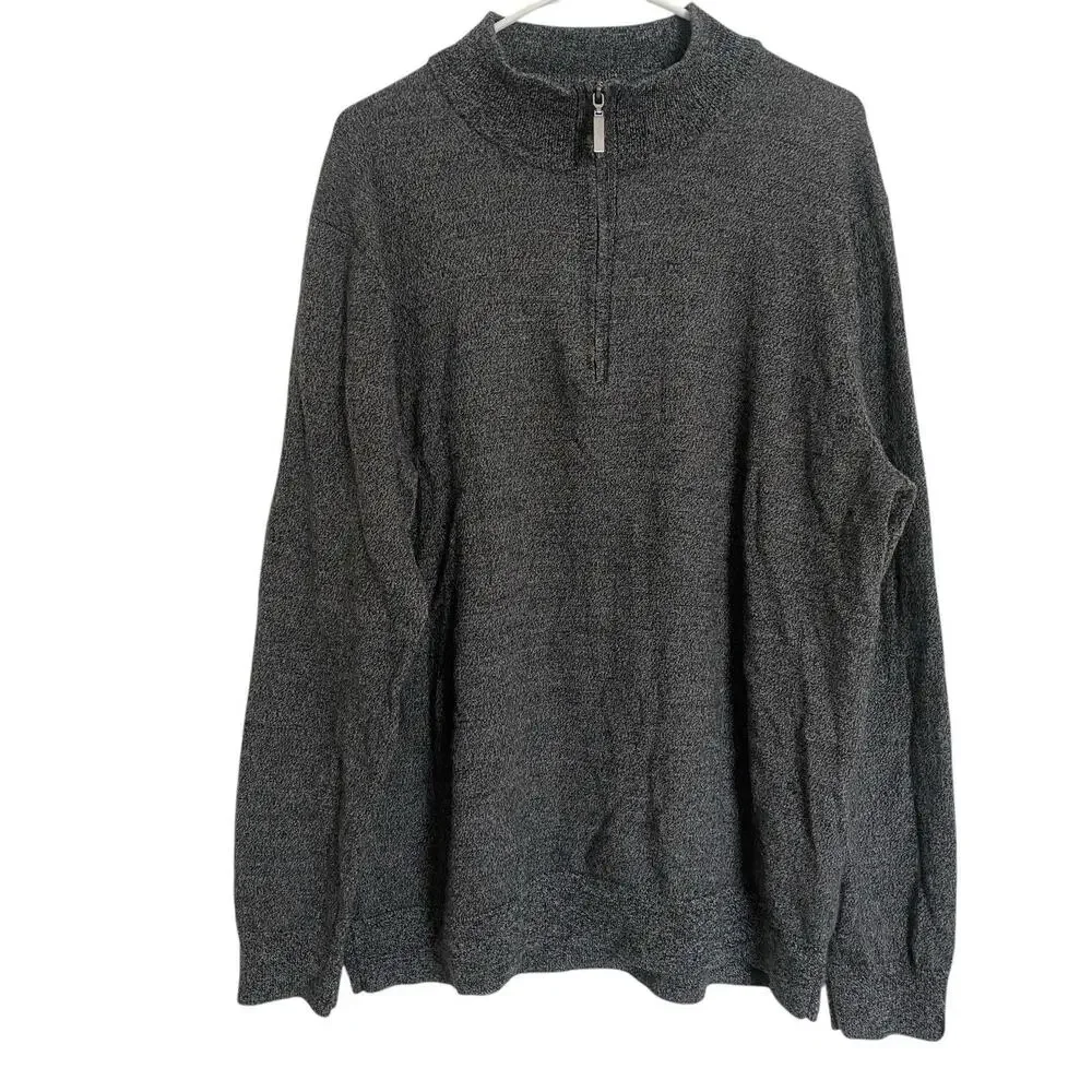 Fairlane 100% Merino Wool Sweater‎ Men's Size XXL Gray Quarter Zip Comfy Soft